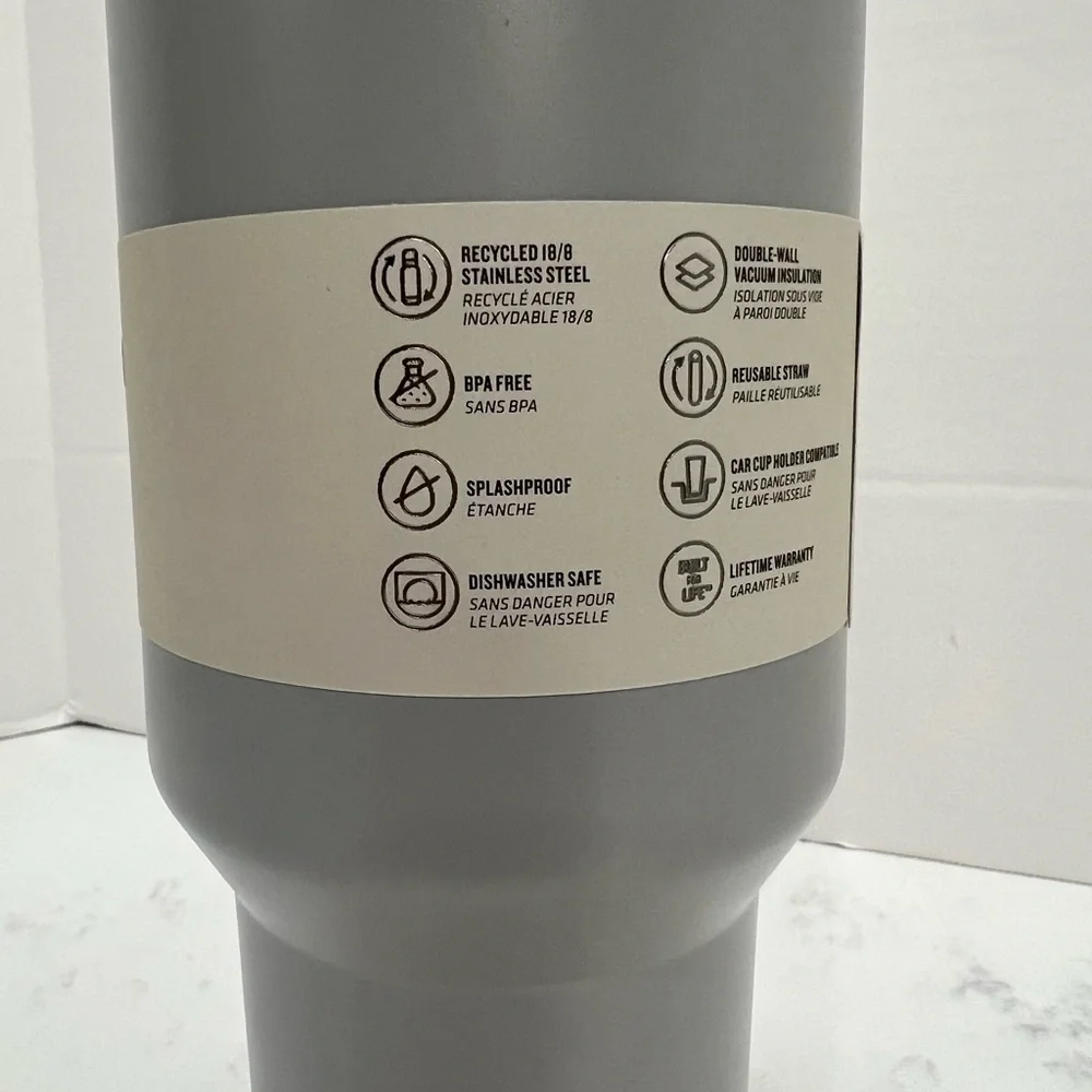 Stanley Gray Thermos with Blue Logo - Picture 3 of 10